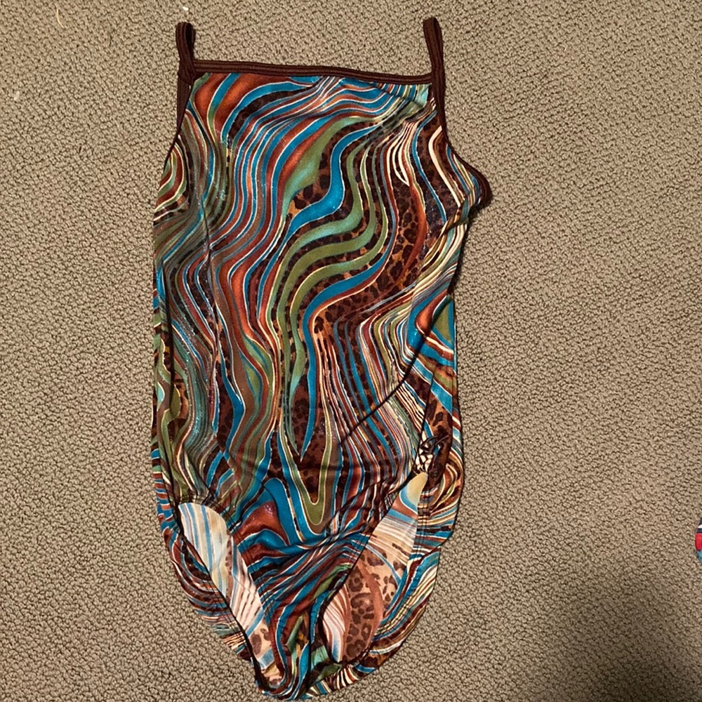 Sparkly animal print GK leotard